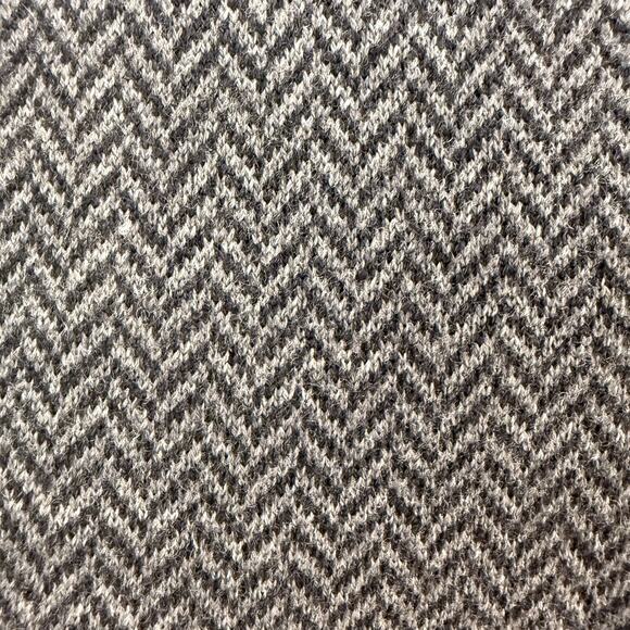 JOS.A.BANK Merino Wool Sweater Large Herringbone Grey Black - Picture 7 of 11